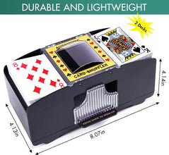 Automatic Card Shuffler, Battery Operated Card Dealer Machine, Electric Casino Card Shuffler for UNO, Blackjack, Texas Hold'Em, Home Card Games